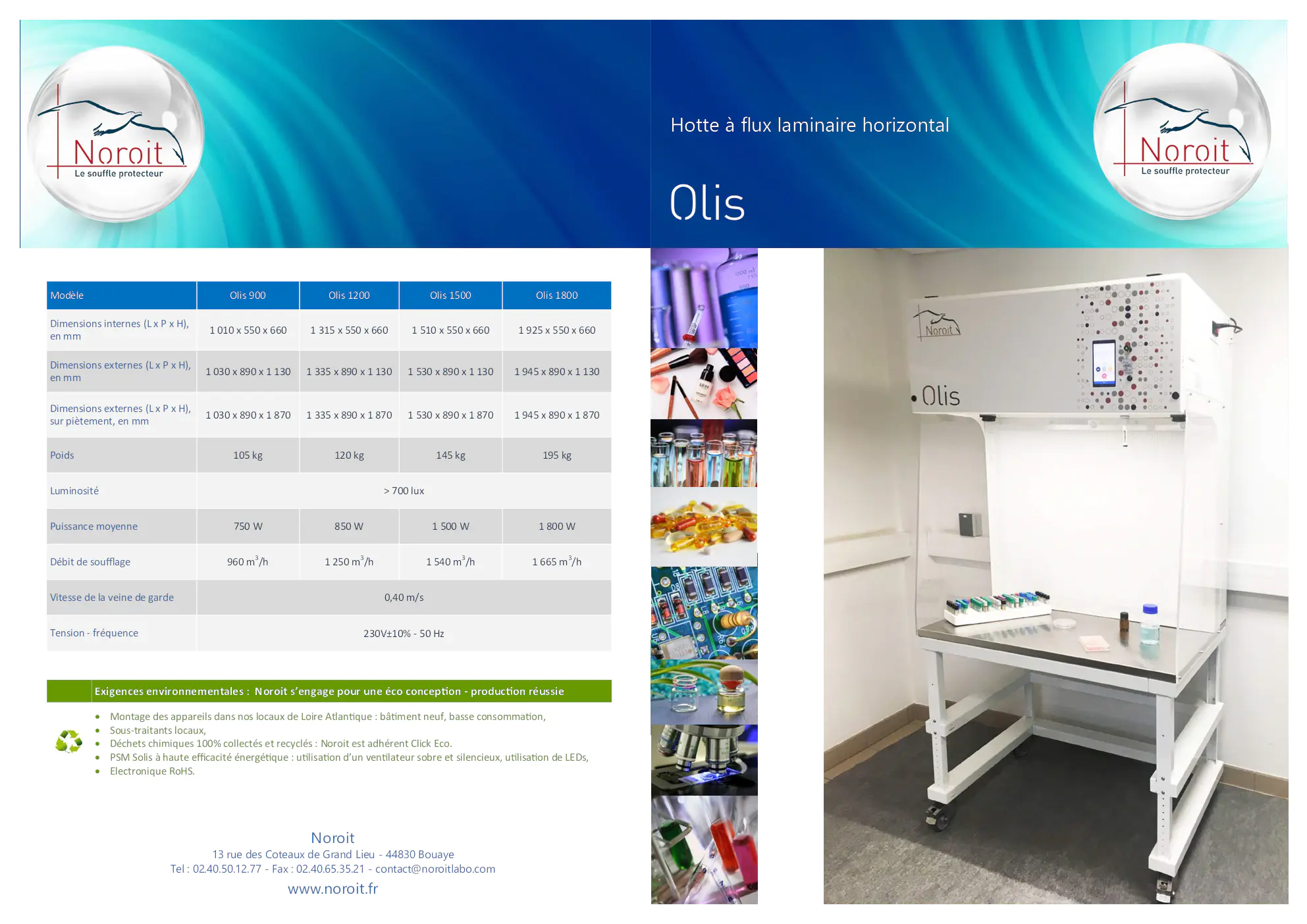 Image du document pdf : brochure de la hotte à flux laminaire horizontal olis  