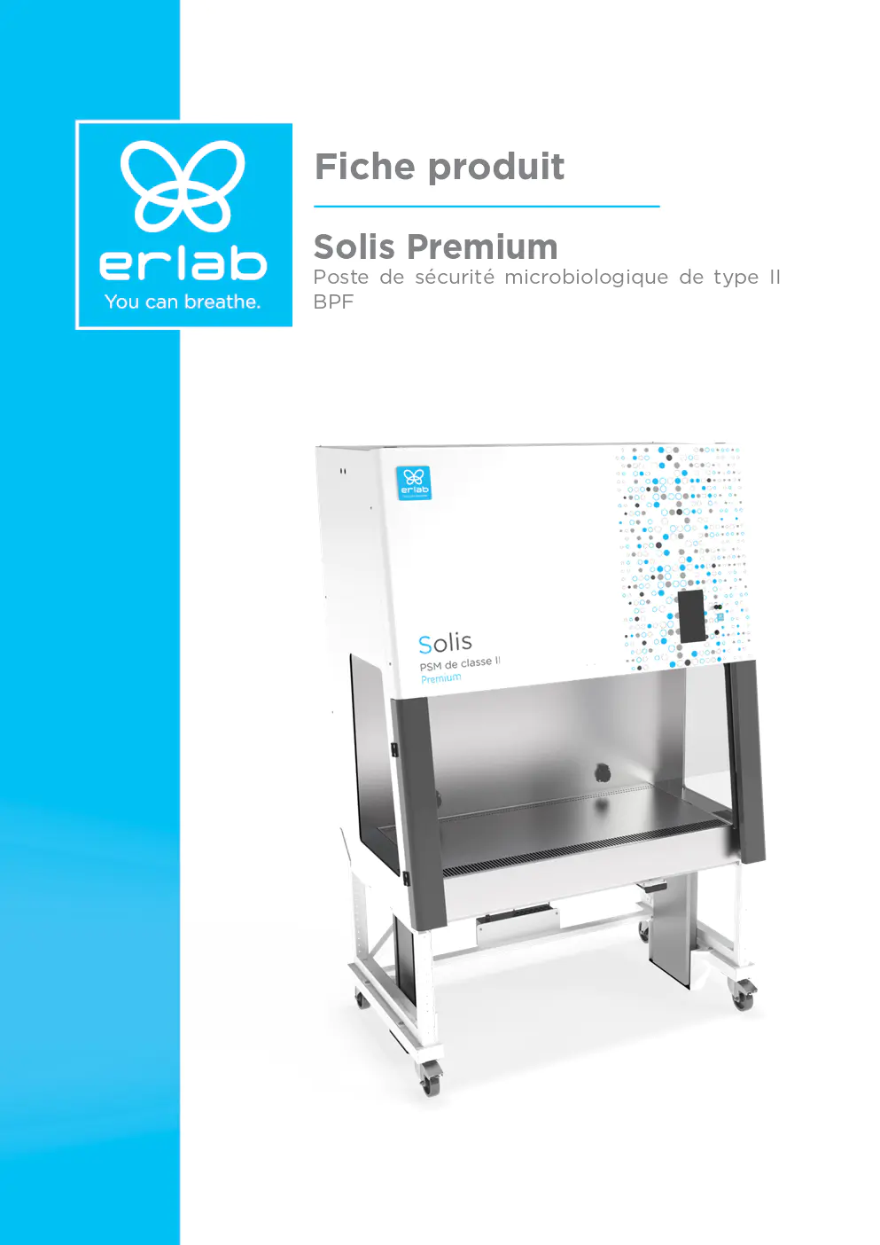 Image du document pdf : fiche produit du poste de sécurité microbiologique solis premium type II  