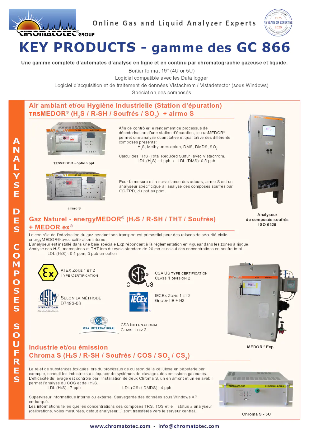 Image du document pdf : brochure des analyseurs de gaz et liquide en ligne GC 866  