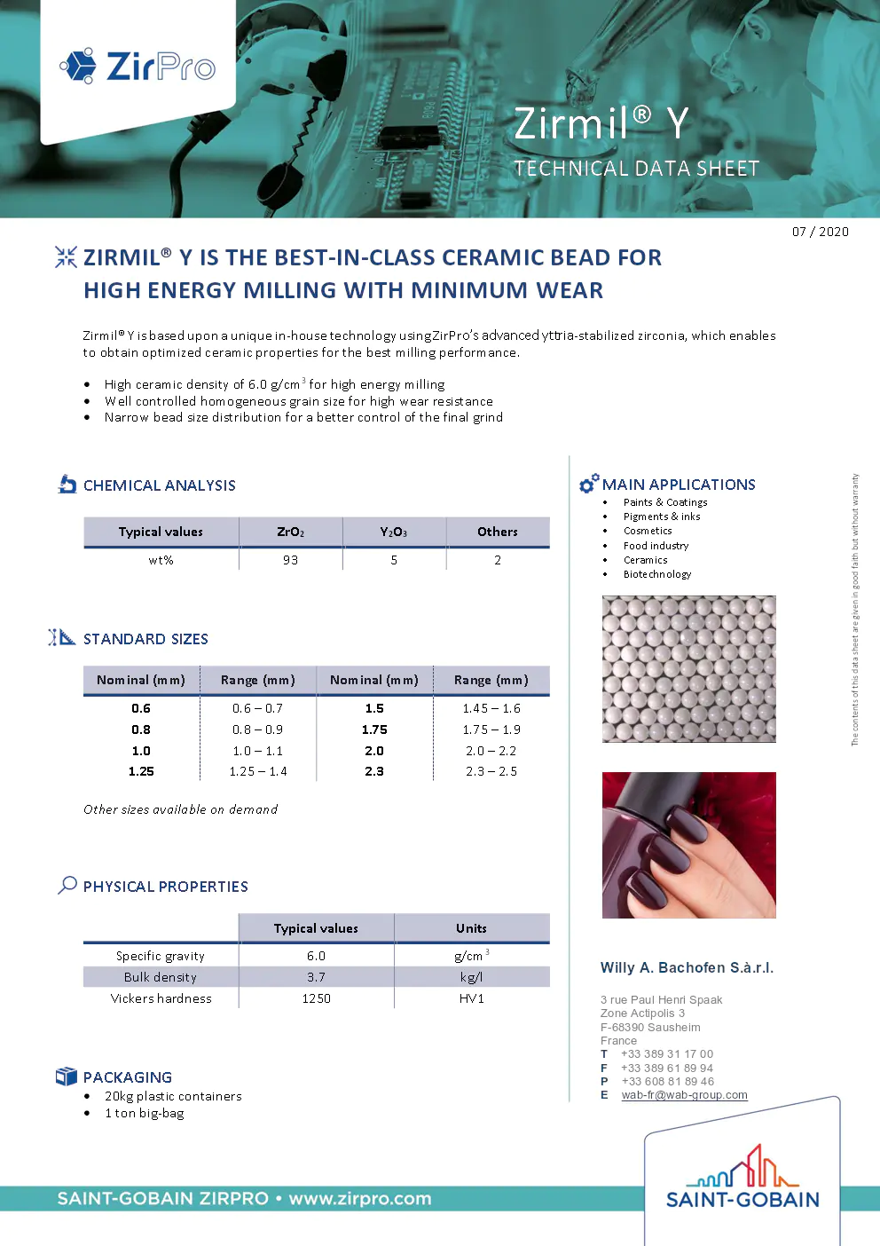 Image du document pdf : fiche technique des billes céramiques zirmil y  