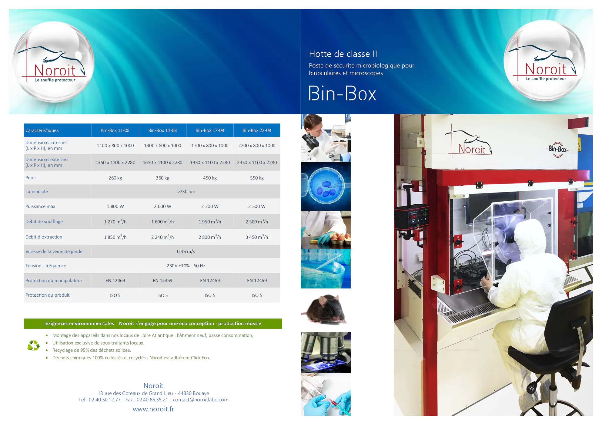 Image du document pdf : brochure du poste de sécurité microbiologique bin-box de noroit  