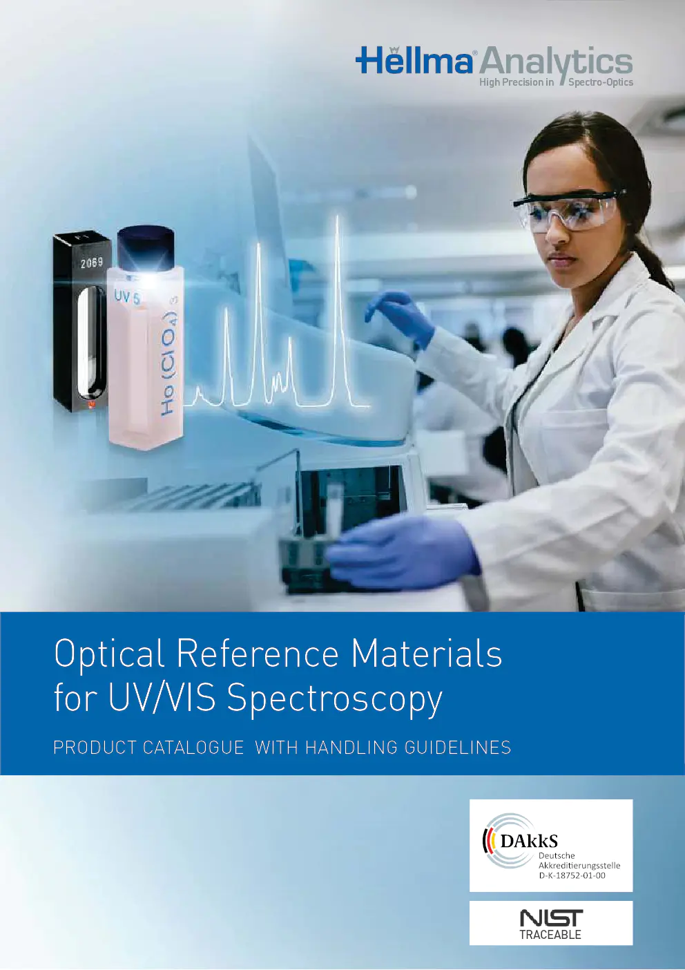 Image du document pdf : catalogue produit des matériaux de référence optiques pour la spectroscopie UV/VIS avec guide de manipulation  